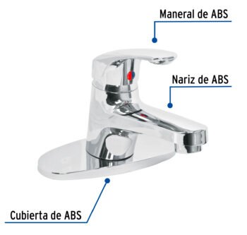 Monomando Lavabo ABS Nariz Recta con Cubierta