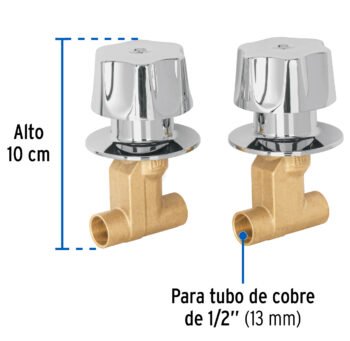 Juego Llaves Empotrar Soldables Maneral Metálico