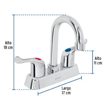 Mezcladora 4" Lavabo ABS Cuello bar Palanca