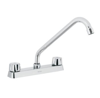 Mezcladora 8" Fregadero Cromo Cuello Largo Hexagonal