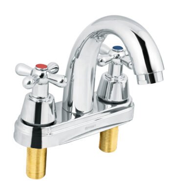 Mezcladora Lavabo 4" Cromo Nariz Curva Cruceta