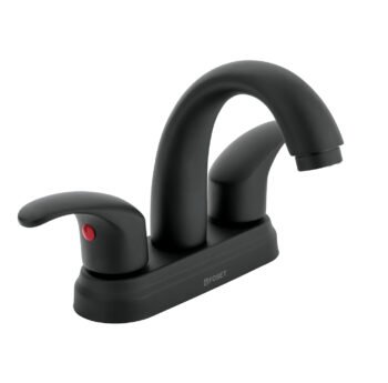 Mezcladora Lavabo 4" Negro, Nariz Curva