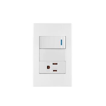 Placa Armada 1 Interruptor 1 Contacto Española Blanco