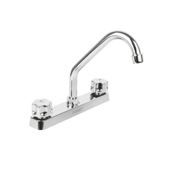 Mezcladora 8" Fregadero Cromo Cuello Corto Hexagonal